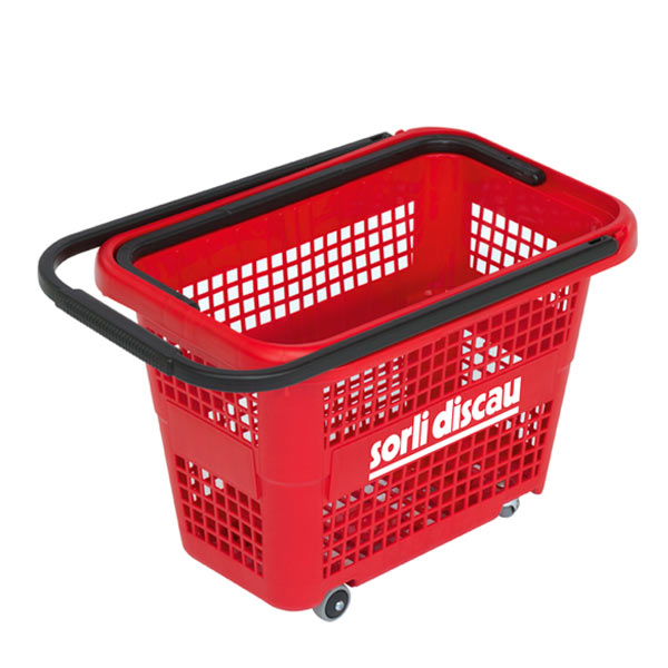 5 x 32L Rolling Shopping Baskets