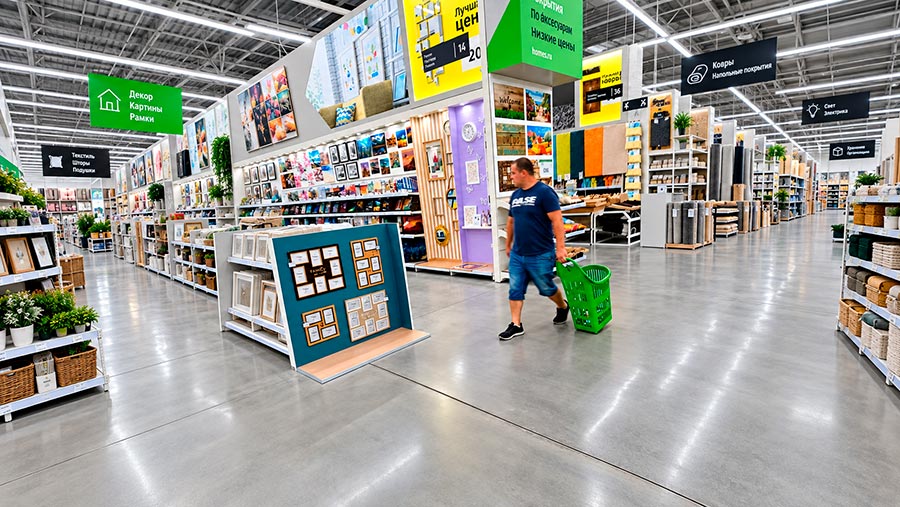 Cesta de gran capacidad con productos voluminosos