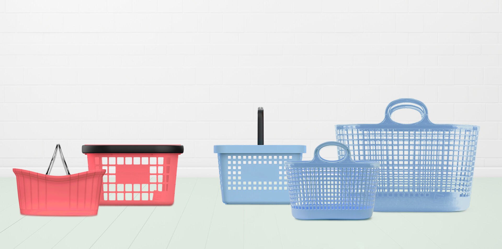 Cestas de mano de plástico para tiendas